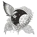 A celestial themed tattoo incorporating our wedding date June 15, 2024 tattoo design idea