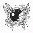 A celestial themed tattoo incorporating our wedding date June 15, 2024 tattoo design idea
