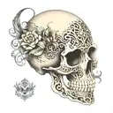 filigree skull tattoo design idea