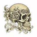 filigree skull tattoo design idea