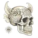 filigree skull tattoo design idea