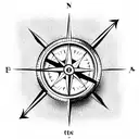 compass with arrow  tattoo design idea