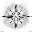 compass with arrow  tattoo design idea