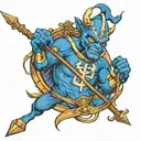 Duke Blue Devil Holding Florida State Spear  tattoo design idea