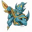 Duke Blue Devil Holding Florida State Spear  tattoo design idea