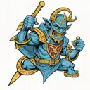 Duke Blue Devil Holding Florida State Spear  tattoo design idea