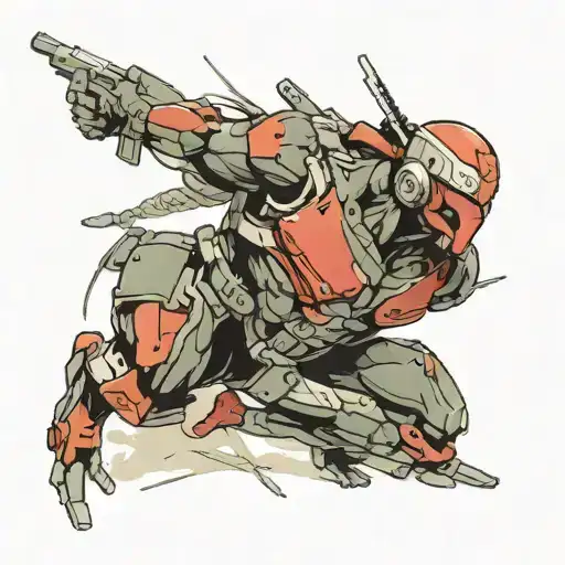 metal gear solid cyborg ninja tattoo design idea