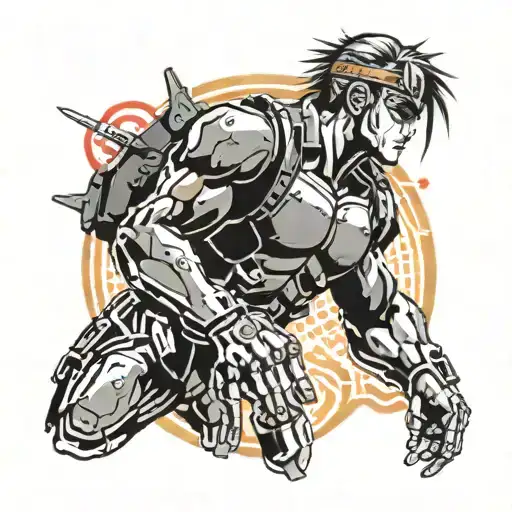 metal gear solid cyborg ninja tattoo design idea