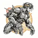 metal gear solid cyborg ninja tattoo design idea