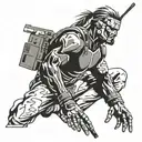 metal gear solid cyborg ninja tattoo design idea