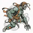 metal gear solid cyborg ninja tattoo design idea