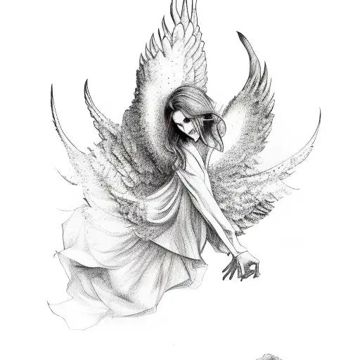 The Falling Angel tattoo design idea