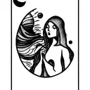 Female Hermit Tarot tattoo design idea