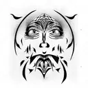 Scary face tattoo design idea