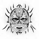 Scary face tattoo design idea