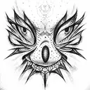 Scary face tattoo design idea