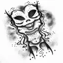 Scary face tattoo design idea