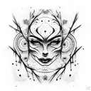 Scary face tattoo design idea