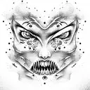 Scary face tattoo design idea