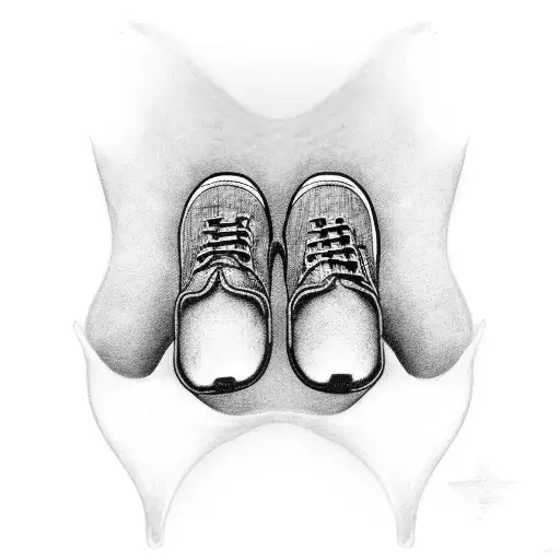 A black-grey tattoo of a video game controller morphing into a hiking boot tattoo design idea