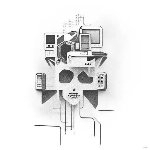 computer hacker tattoo design idea