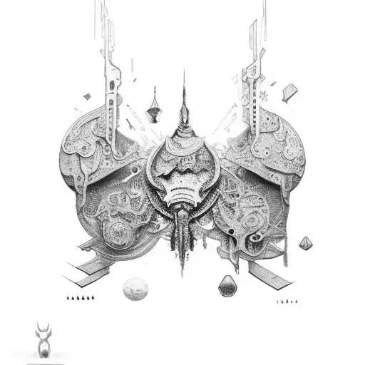 longer so that it can sit on a should collar bone and wrap around a neck. more bright colour tattoo design idea