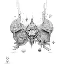 longer so that it can sit on a should collar bone and wrap around a neck. more bright colour tattoo design idea