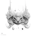 longer so that it can sit on a should collar bone and wrap around a neck. more bright colour tattoo design idea