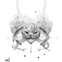 longer so that it can sit on a should collar bone and wrap around a neck. more bright colour tattoo design idea