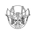 Artemis with a snanke and laurel tattoo design idea