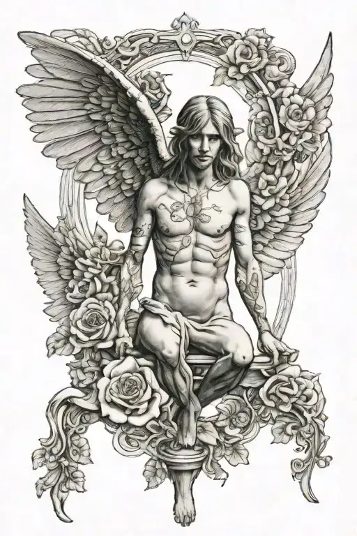 nirvana, in Utero angel Album Cover tattoo design idea