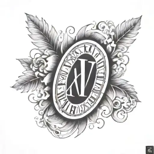 Filipino Sun with XXVI Roman Numerals  tattoo design idea