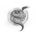 cobra wrapped around a pillar tattoo design idea