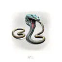 cobra wrapped around a pillar tattoo design idea