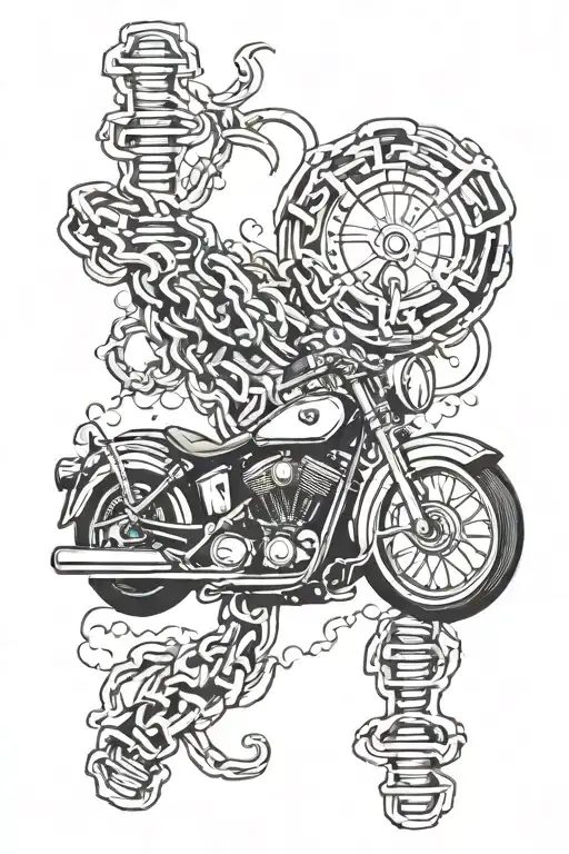 Dna motorcycle chain tattoo design idea