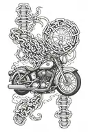 Dna motorcycle chain tattoo design idea