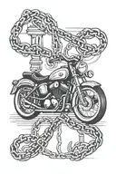 Dna motorcycle chain tattoo design idea