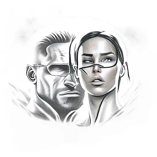 Lara croft and duke nukem tattoo design idea