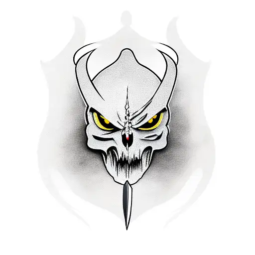 ghostface with knife tattoo design idea