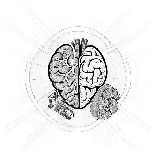 heart and brain tattoo design idea