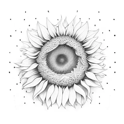 sunflowers honeycomb tattoo design idea