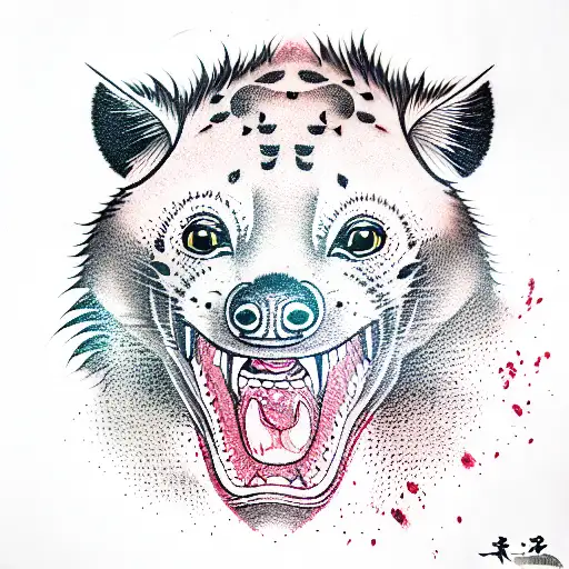 hyena tattoo design idea
