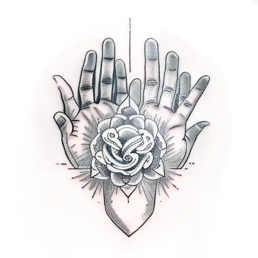 praying hands tattoo design idea