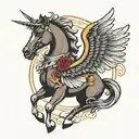 pegasus horse with wings tattoo design idea