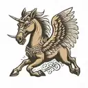 pegasus horse with wings tattoo design idea