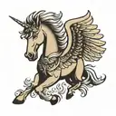 pegasus horse with wings tattoo design idea