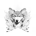 Patte de chien avec des ailes de papillons  tattoo design idea