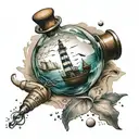 message in a bottle tattoo design idea