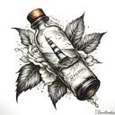 message in a bottle tattoo design idea