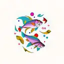 jasmine, carps, moon tattoo design idea